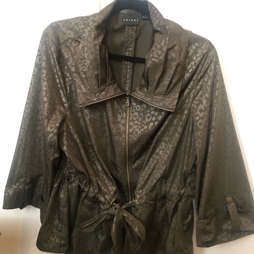 Tribal Brown Leopard Jacket Size 16
